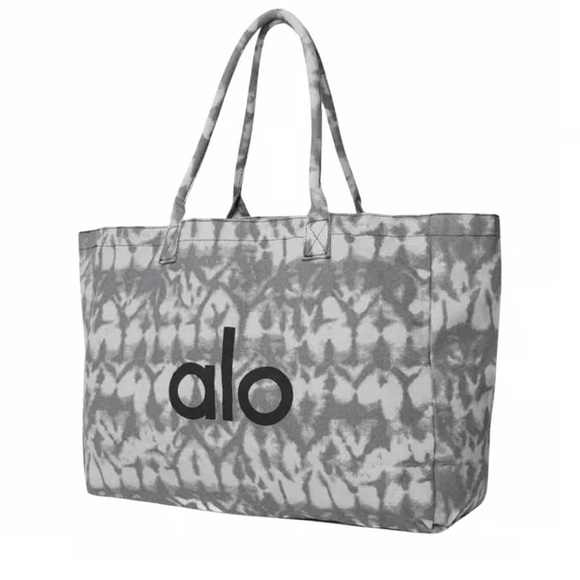 ALO Yoga Handbags - Alo Yoga Gray Black Canvas Shopper Tote Bag Tie Dye One Size NWT